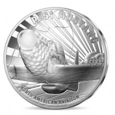 França 10€ História da Aviação Mustang P-51 2021 